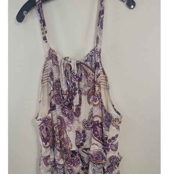 Band Of The Free Maxi Womens Large Liliane Purple Paisley Tiered Cottagecore NWT - Picture 6 of 14